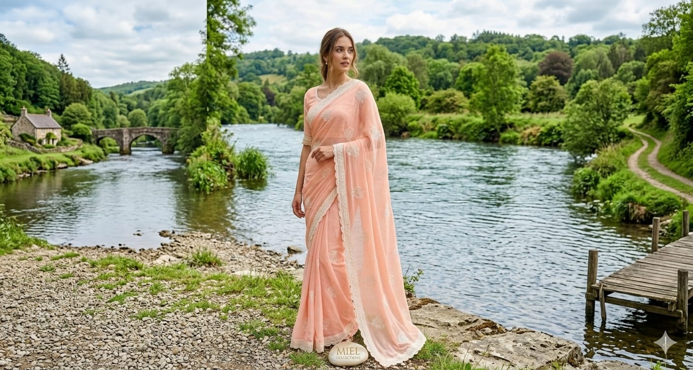 EMBROIDERED ART SILK SAREE